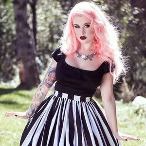 SOLD Pinup Girl Clothing Bella / Mark Stripe Skirt